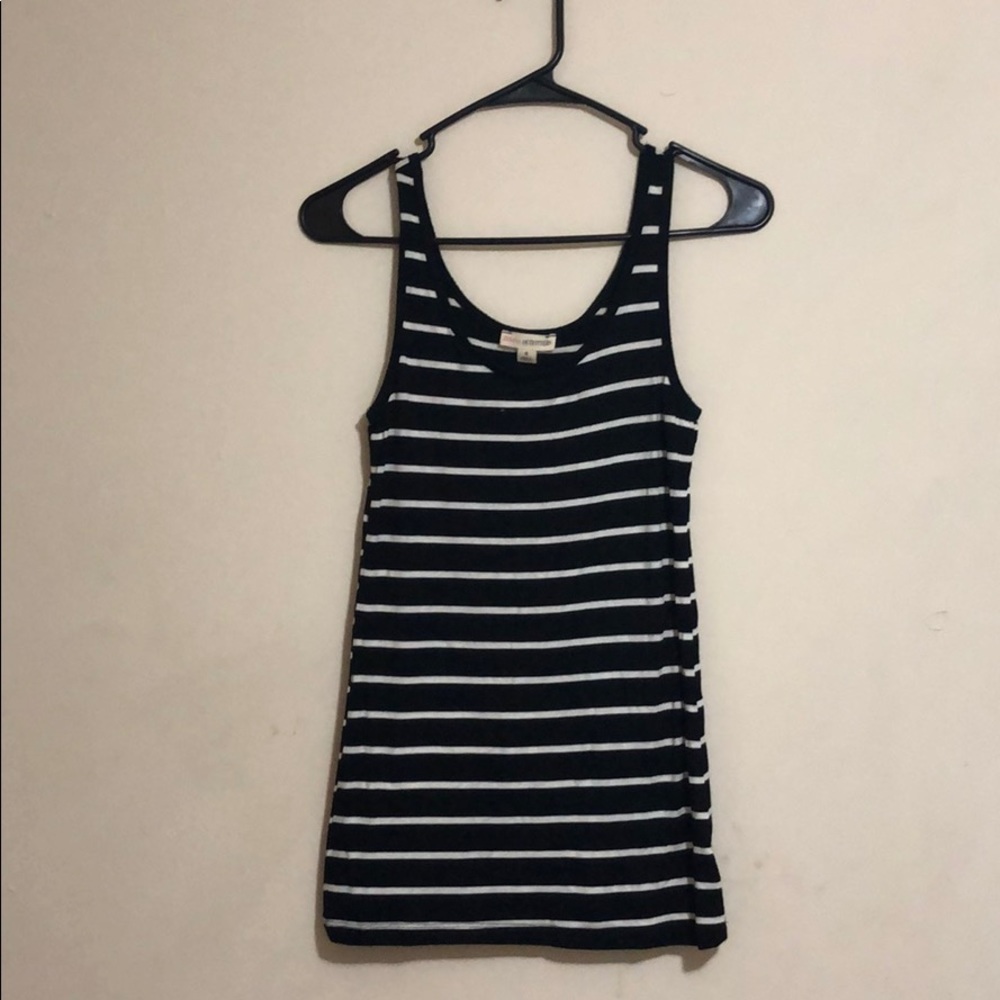 Black and white striped tank top